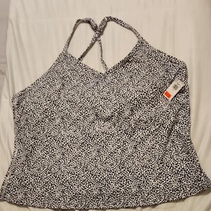 Old Navy Black and White Spotted Halter Top